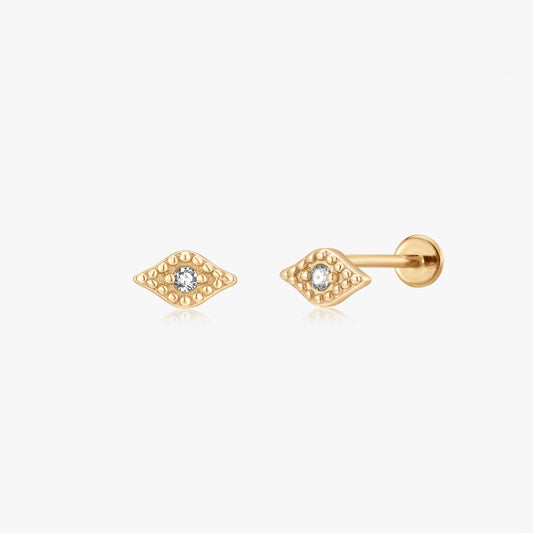 Boucles d'Oreilles Labret en Or Jaune Gold Eye - Zirconium