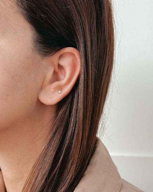Boucles d'Oreilles Labret en Or Jaune Éclat - Zircon
