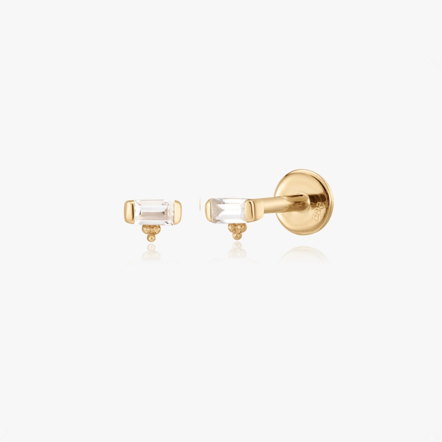 Boucles d'Oreilles Labret en Or Jaune Éclat - Zircon