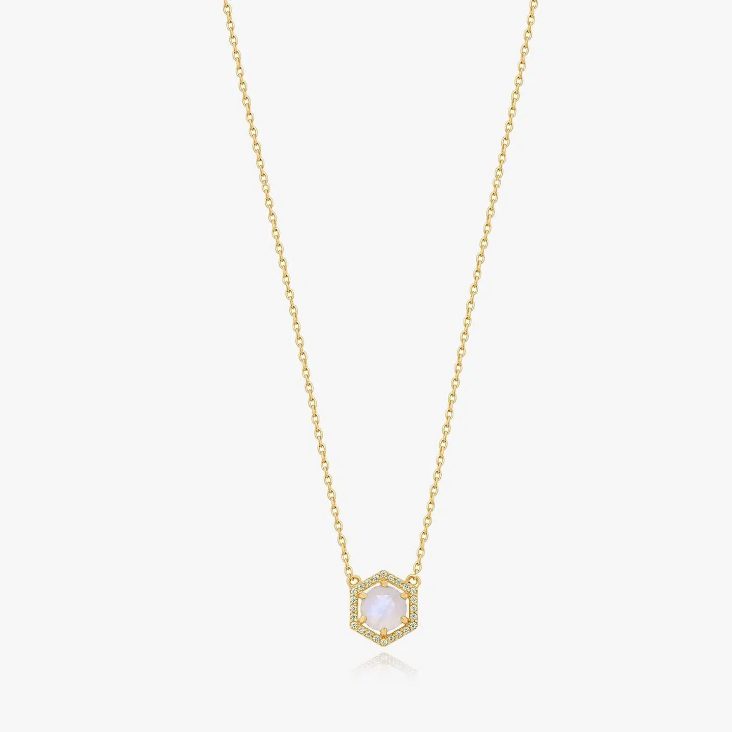 Collier en argent Golden Lucy - Pierre de Lune - Indira