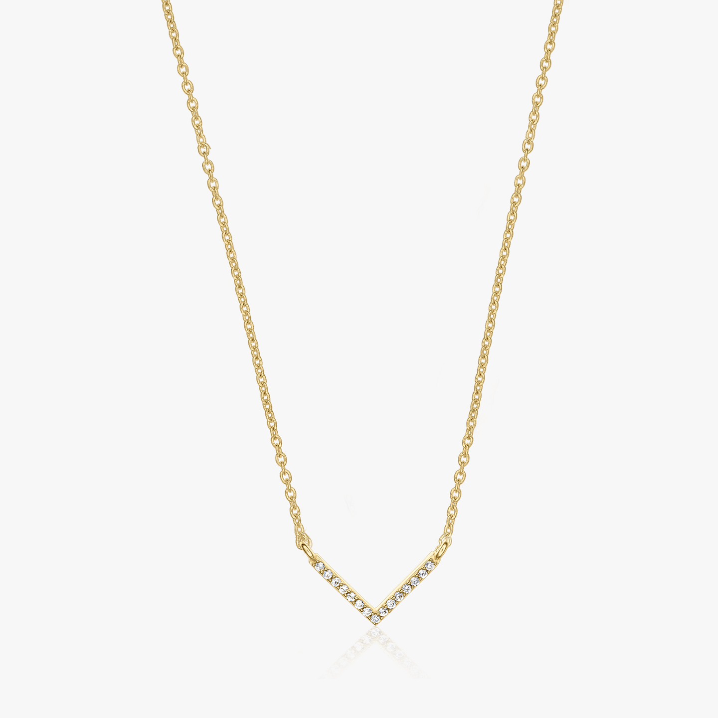 Collier en argent Golden V Neck - Zirconium - Indira