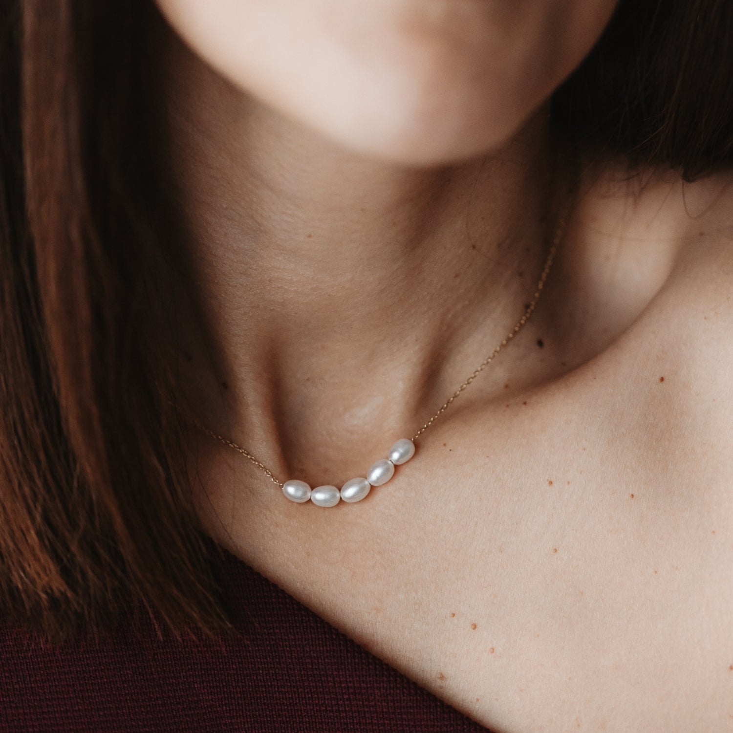 Collier Maia en Argent Doré - Perles Naturelles