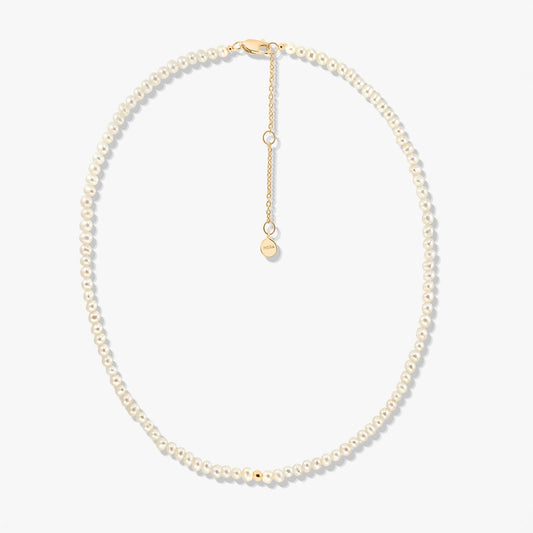 Collier Argent Glam Doré - Perles Naturelles