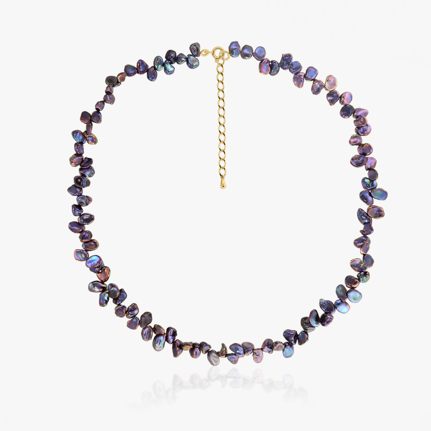 Collier en or Mini Lulu - Perles Keshi Noires - Indira
