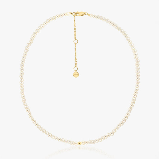 Collier Argent Glam Doré - Perles Naturelles