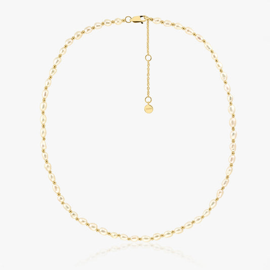 Collier Chérie Argent Doré Mini - Perles Naturelles