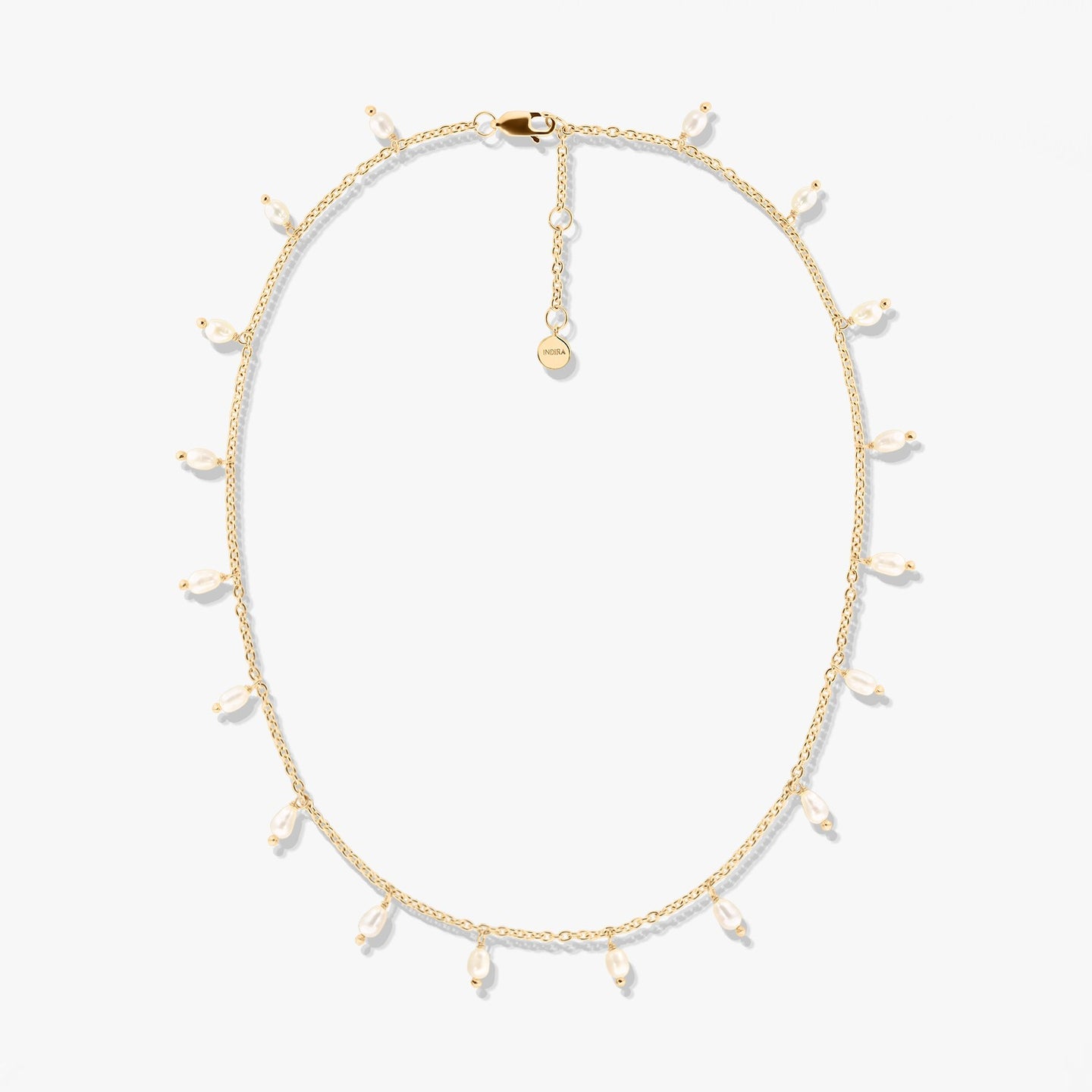 Collier Argent avec Perles Dorées - Perles Naturelles
