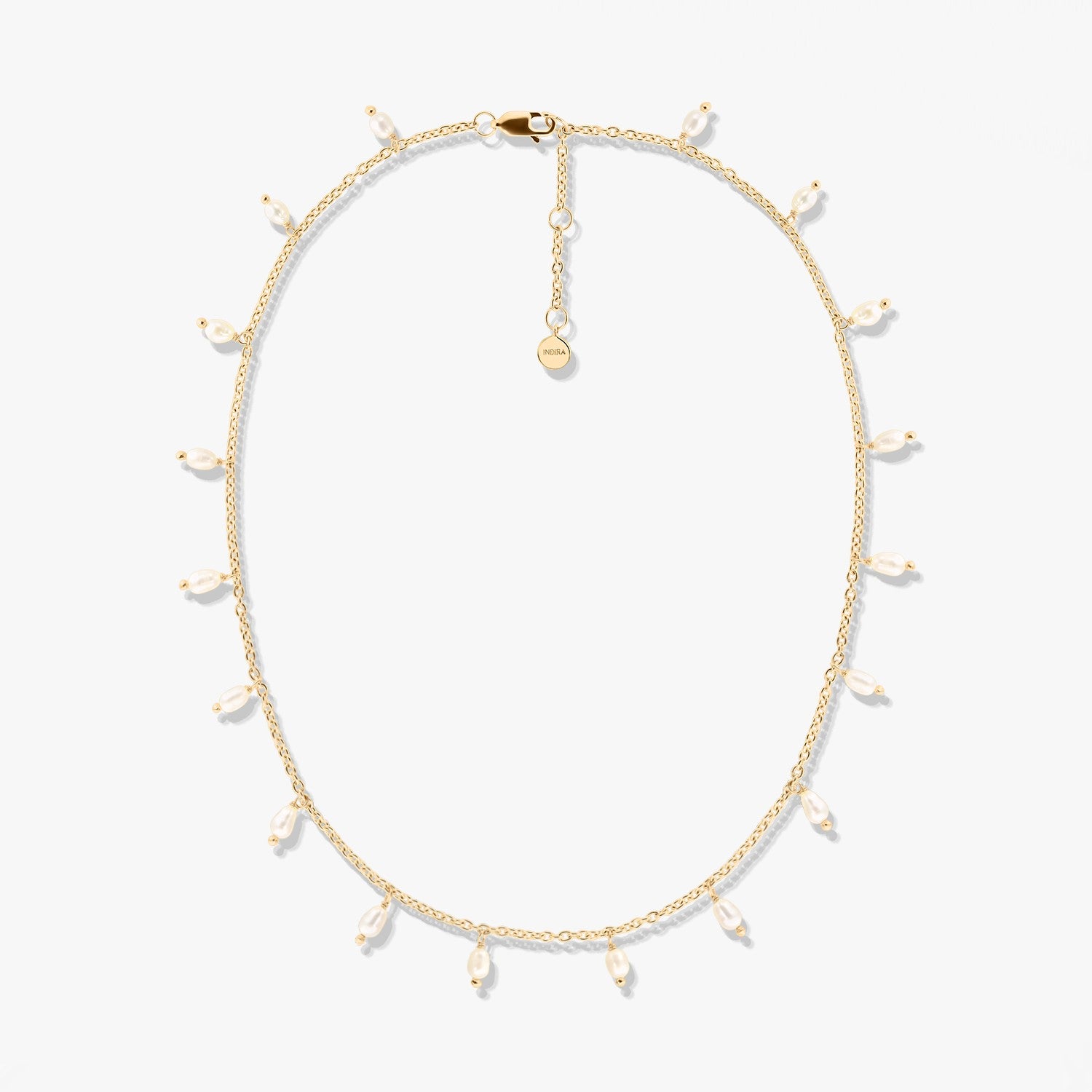 Collier Argent avec Perles Dorées - Perles Naturelles