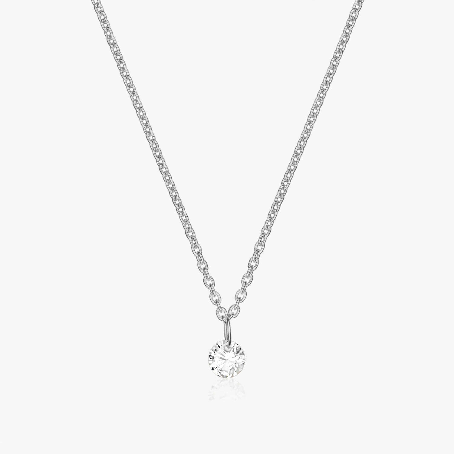 Collier Solitaire en Argent - Zircon