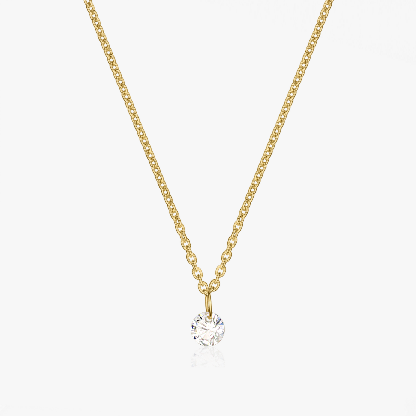 Collier en argent Golden Solitaire - Zirconium - Indira