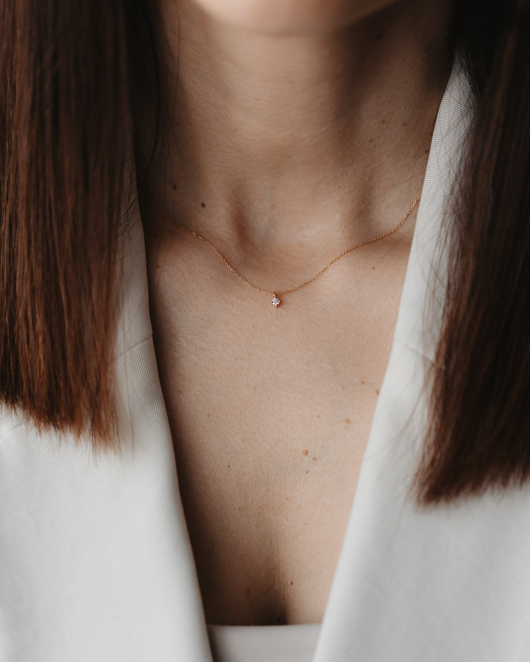 Collier en Or Intemporel - Diamant 0,1 CT