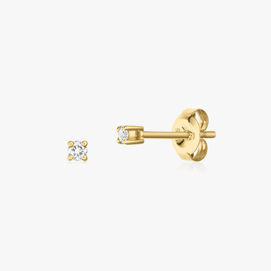 Boucles d'Oreilles en Or Intemporelles - Diamant 0,06 CT
