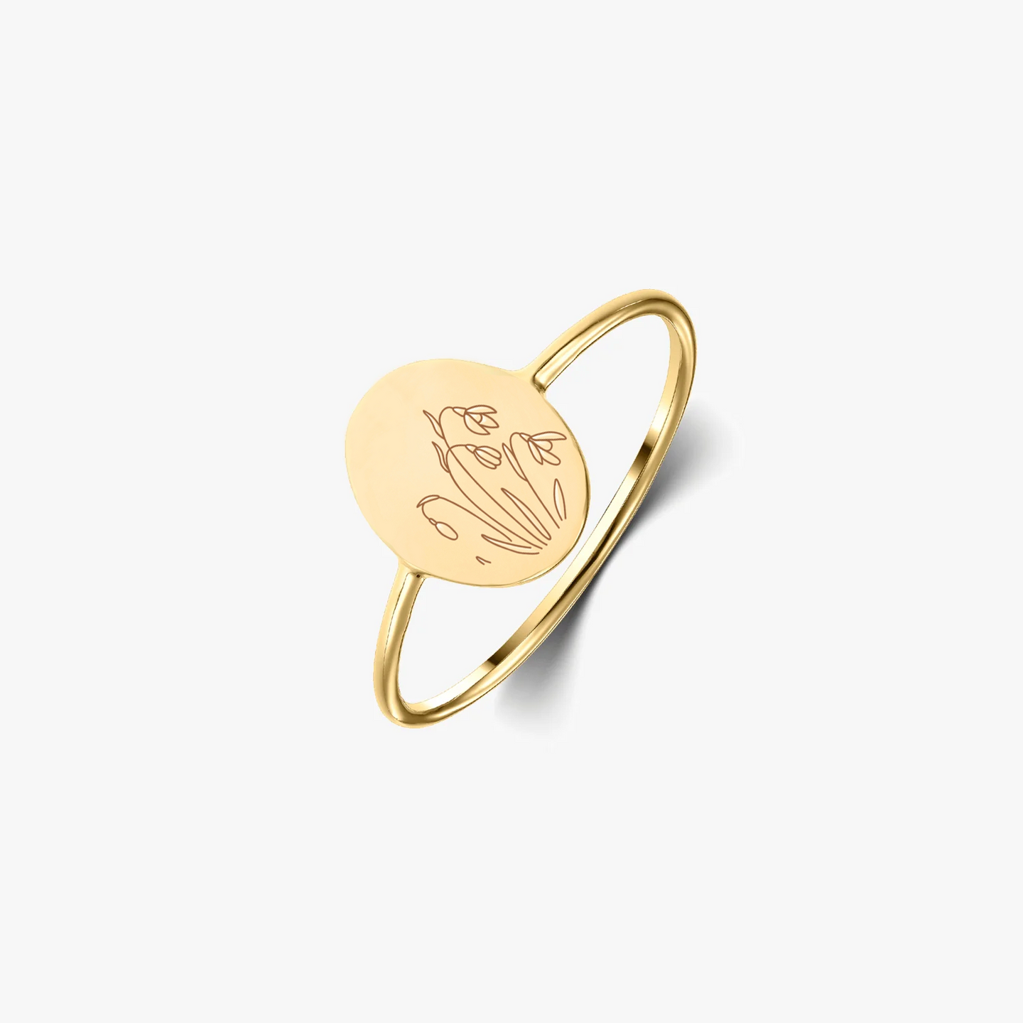 Bague en argent Birth Flower Golden - Janvier Perce-neige - Indira