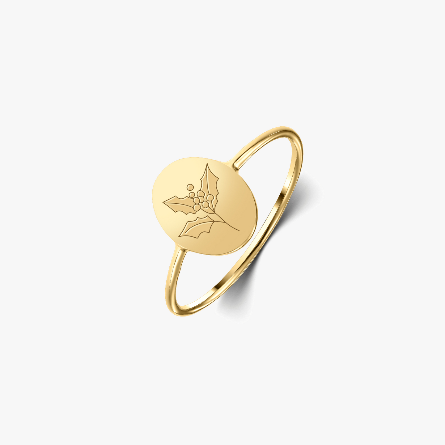Bague en argent Birth Flower Golden - December Holly - Indira