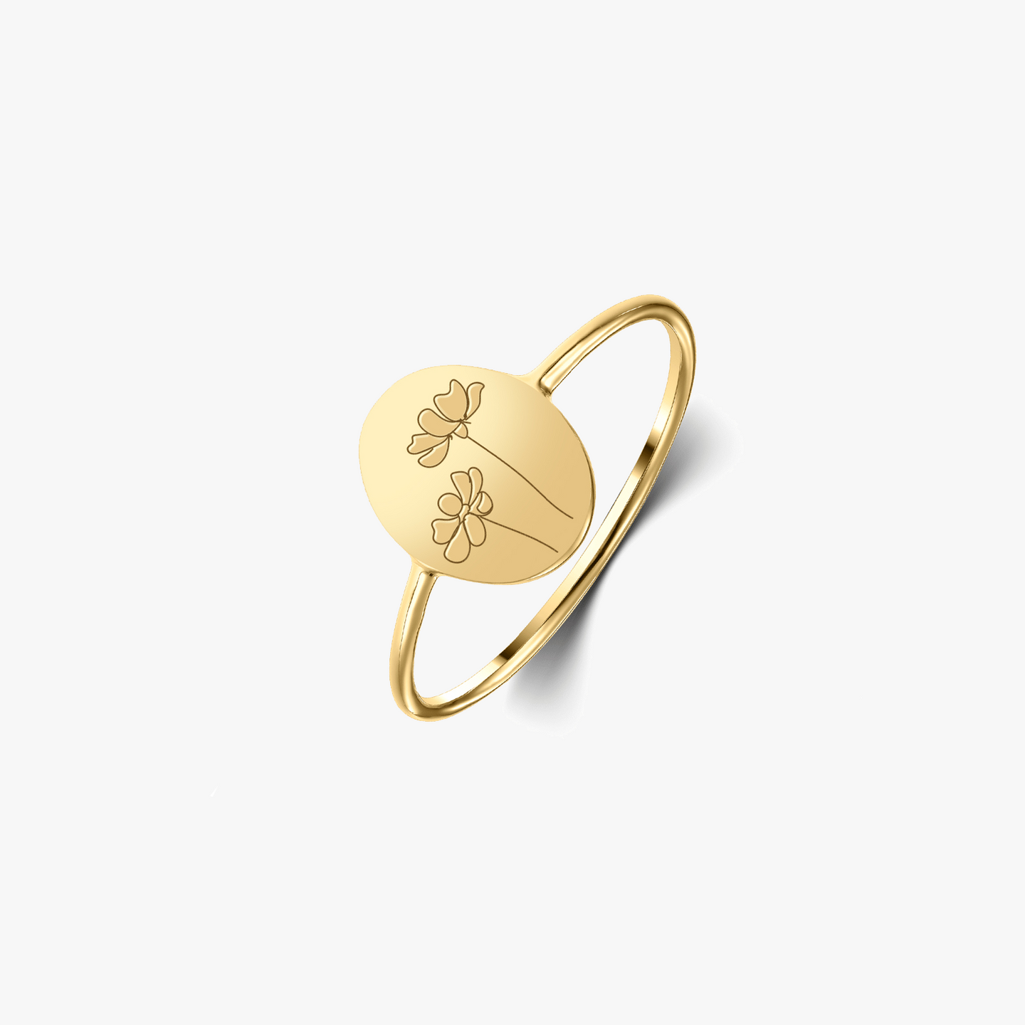 Bague en argent Birth Flower Golden - Octobre Cosmos - Indira