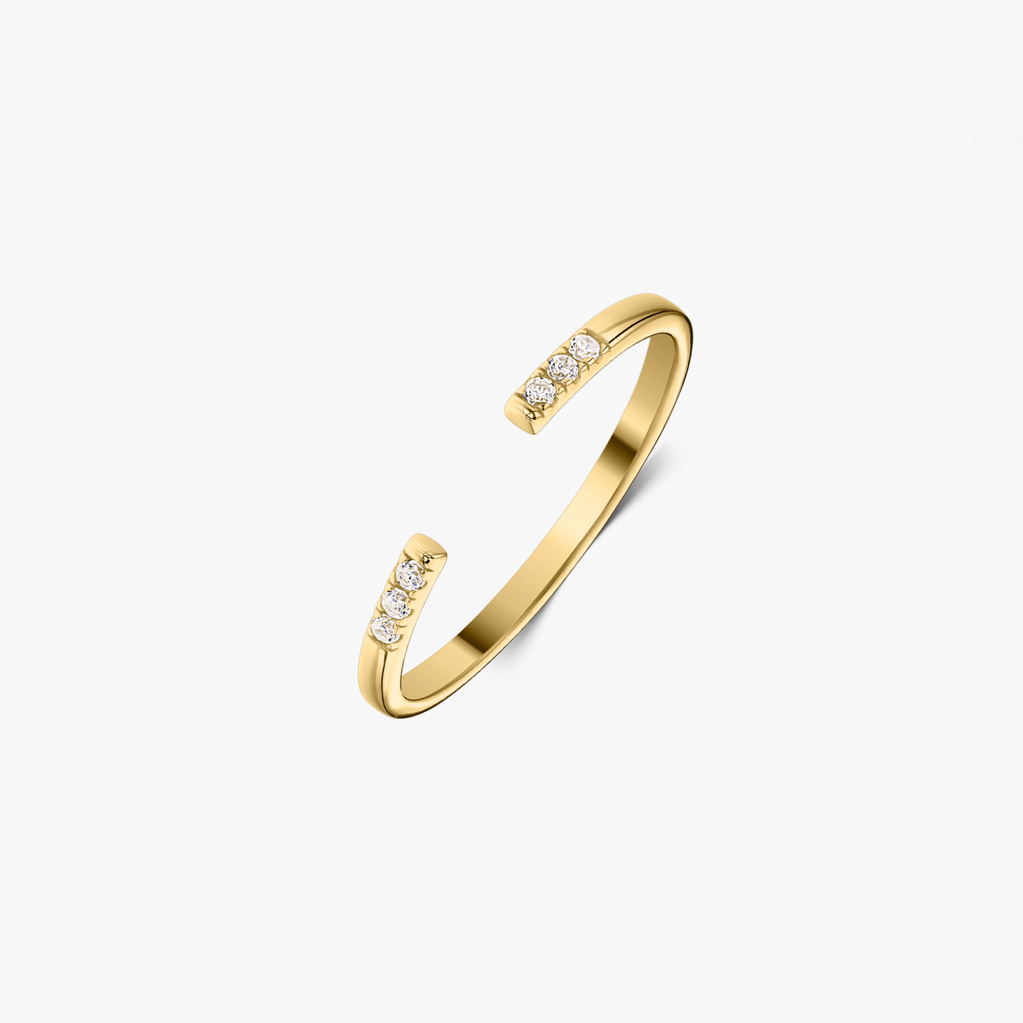 Bague en argent Golden Open Ring - Zirconium - Indira