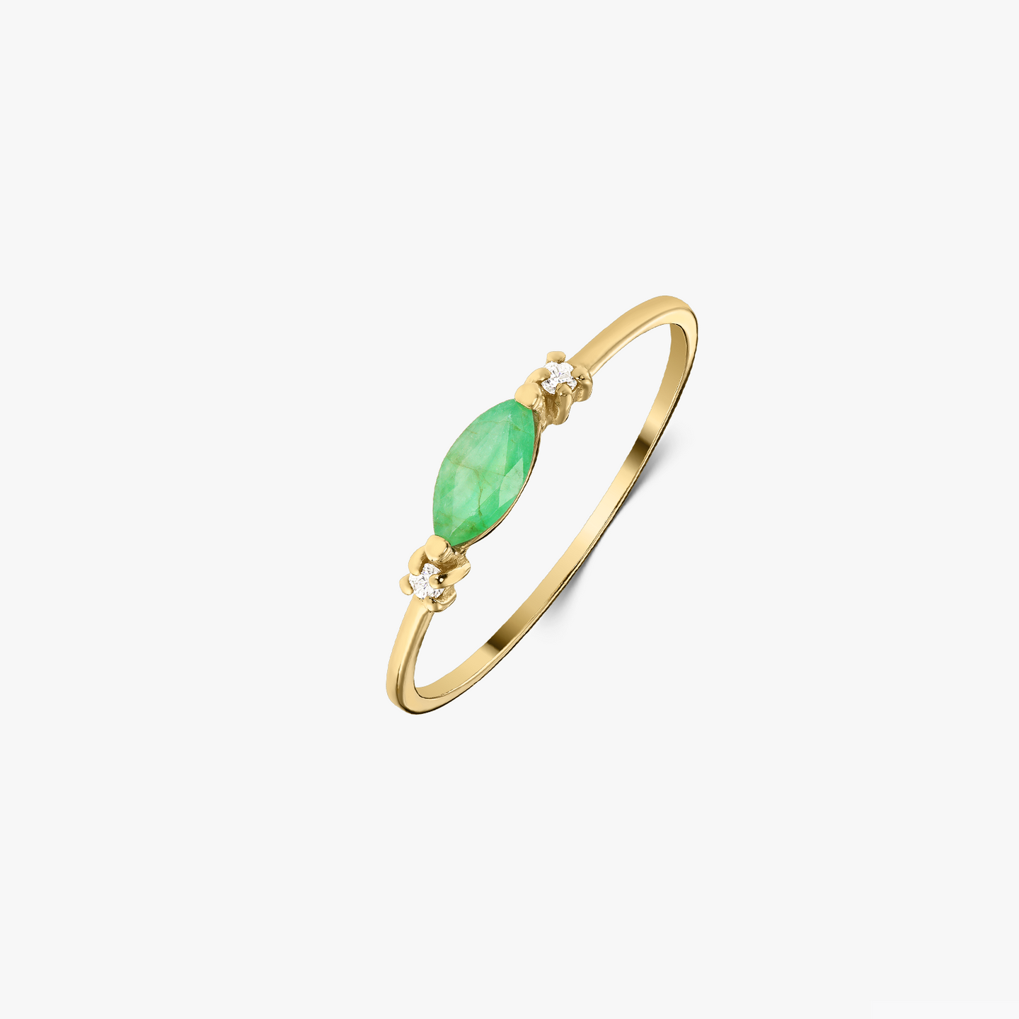 Bague en or Camile - Émeraude et Diamants - Indira