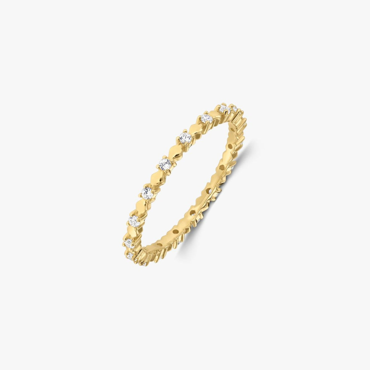 Bague en or jaune 14k Eterna - zircone