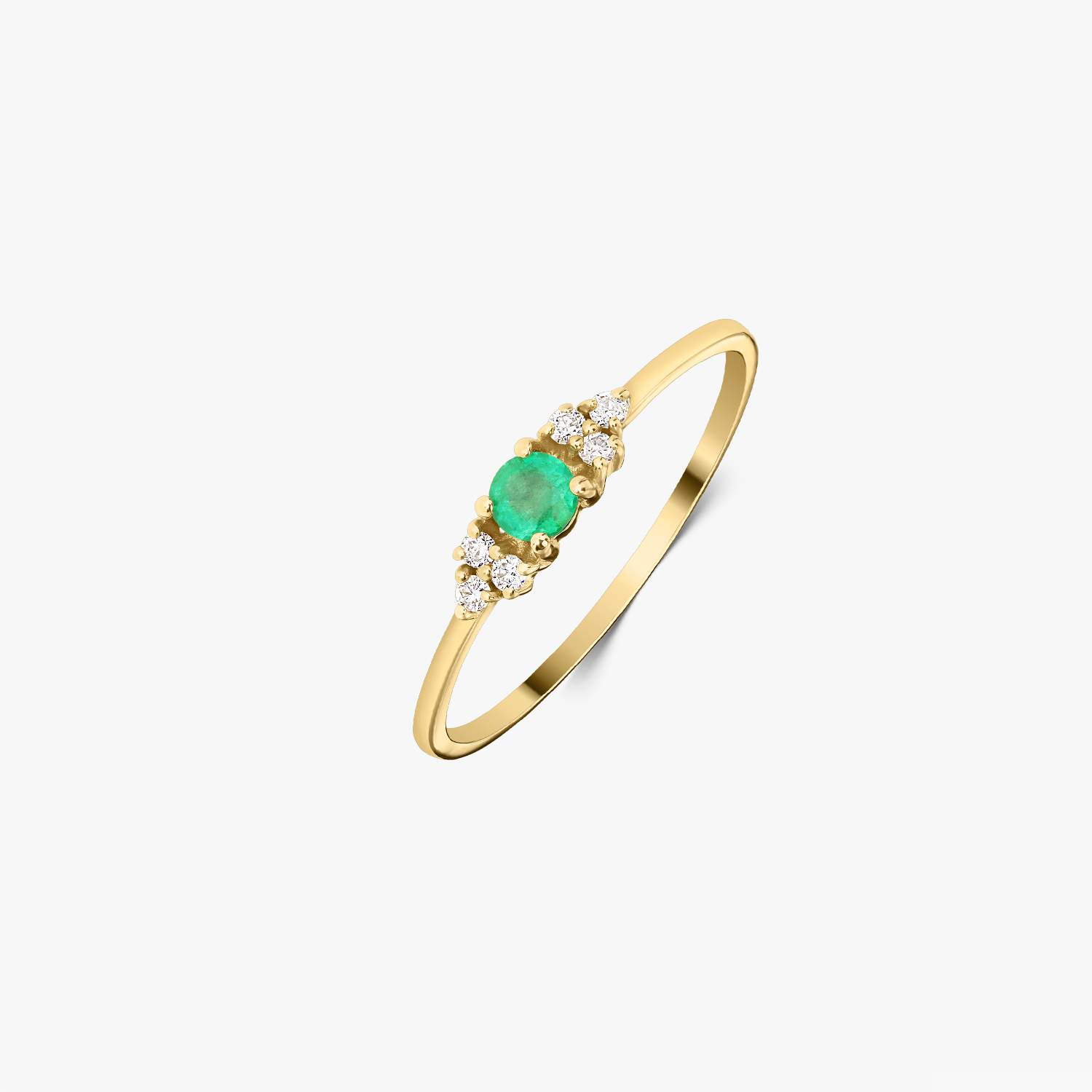 Bague en or Joanne - Émeraude et Diamants - Indira