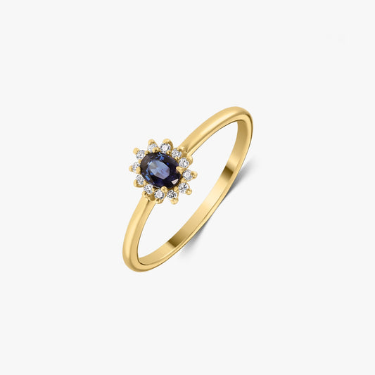 Bague Genn Or Jaune - Saphir et Diamants