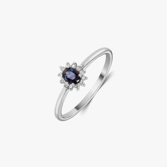 Bague Genn en Or Blanc - Saphir et Diamants