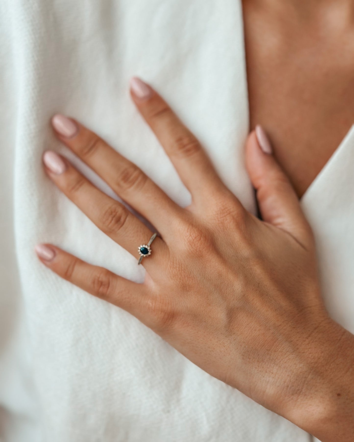Bague Genn en Or Blanc - Saphir et Diamants