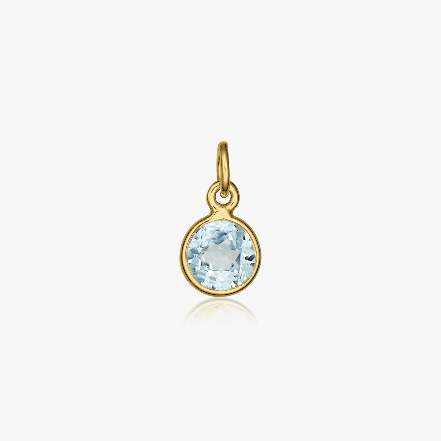 Pendentif en argent Birthstone Golden April - Topaz Bleu - Indira