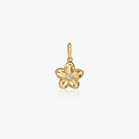Pendentif Fleur Sauvage Or Jaune – Zirconia