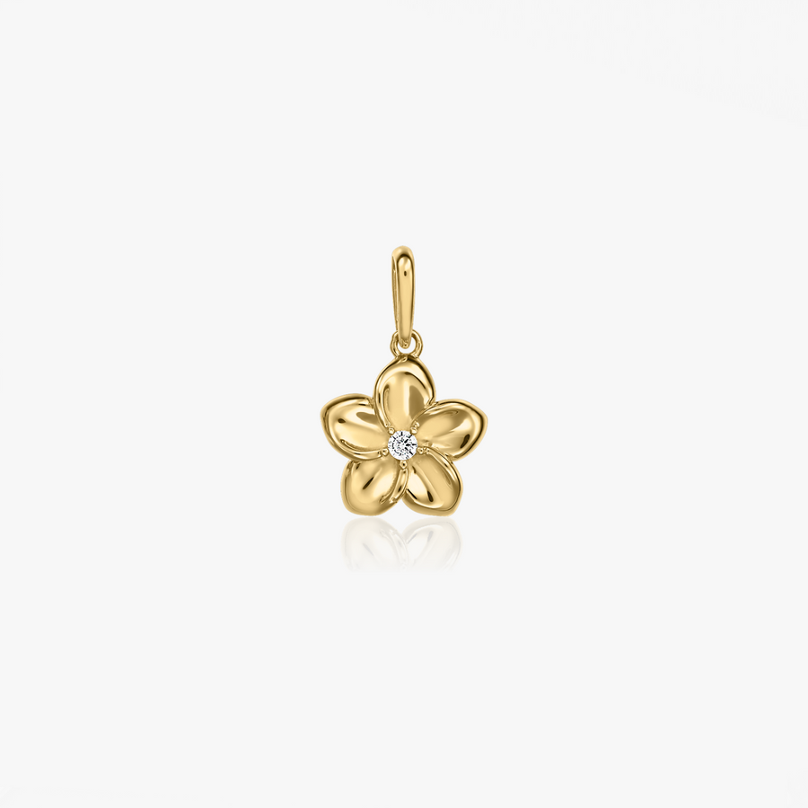 Pendentif en or jaune Wildflower – Zirconium - Indira