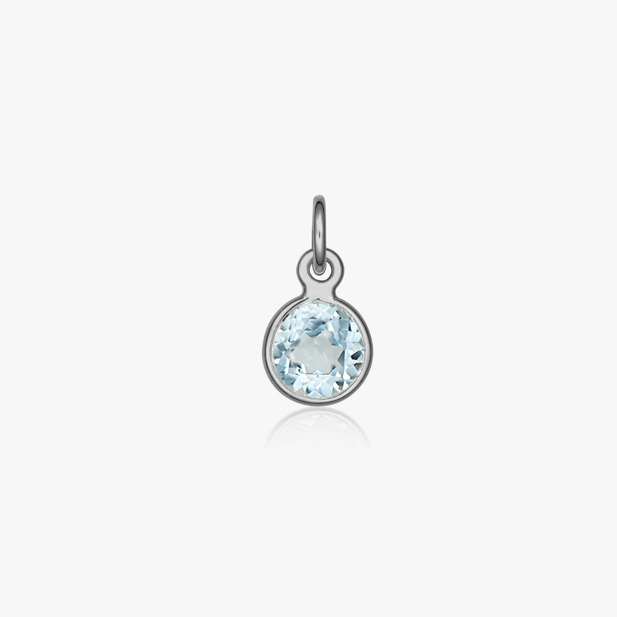 Pendentif en argent Pierre de Naissance Avril - Topaze Bleue - Indira