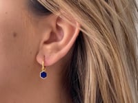 Boucles d'oreilles Golden Charlotte en argent - Lapis Lazuli