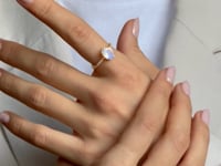 Bague en Argent Golden Reina - Pierre de Lune, Zircon