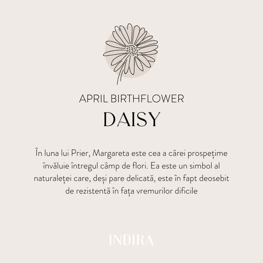 Collier en argent Birth Flower Silver - Avril Marguerite - Indira