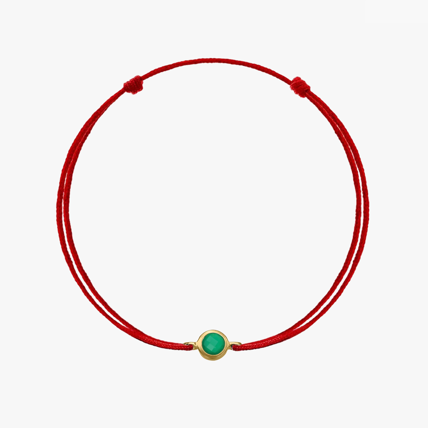 Bracelet cordon en argent avec pierre de naissance Golden May - Onyx vert