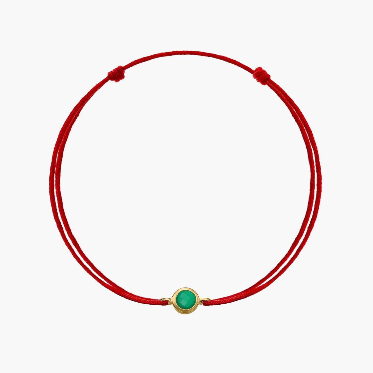 Bracelet cordon en argent Birthstone Golden May - Onyx Vert - Indira
