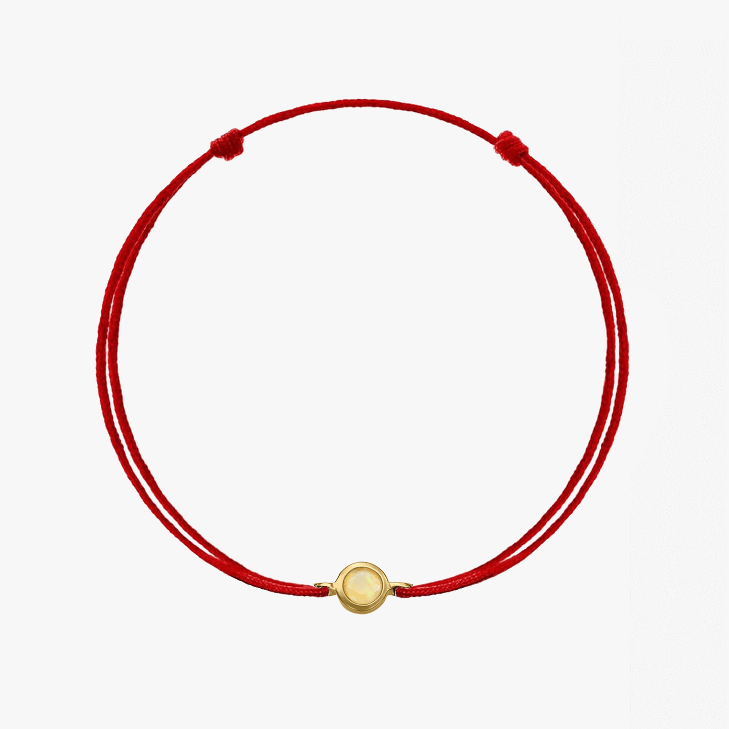 Bracelet corde en argent Birthstone Golden October - Opale - Indira