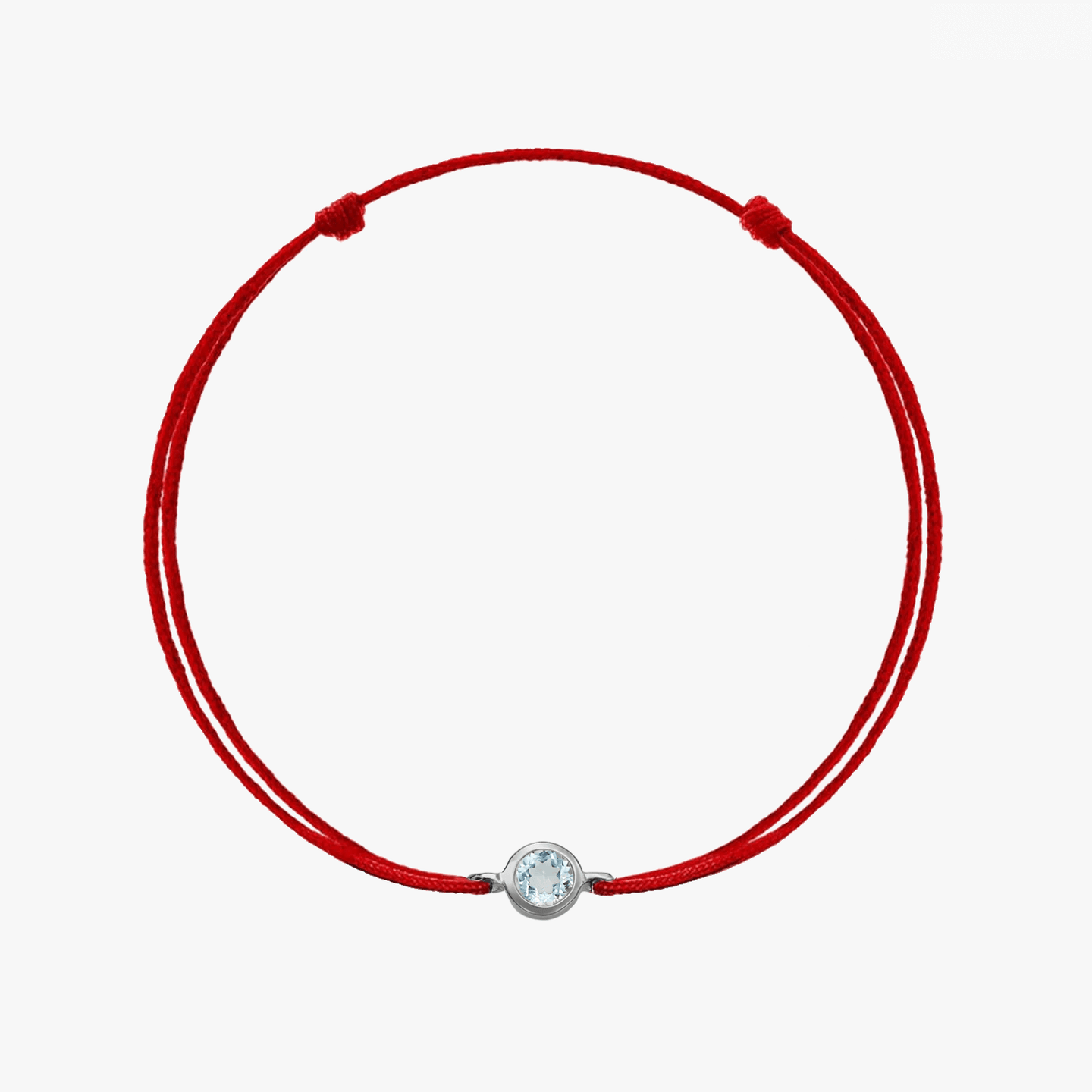 Bracelet en corde d'argent Birthstone Silver December - Topaze Bleue - Indira