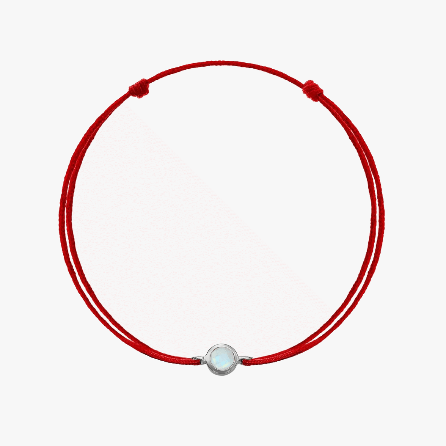 Bracelet cordon en argent avec pierre de naissance de juin - Pierre de lune