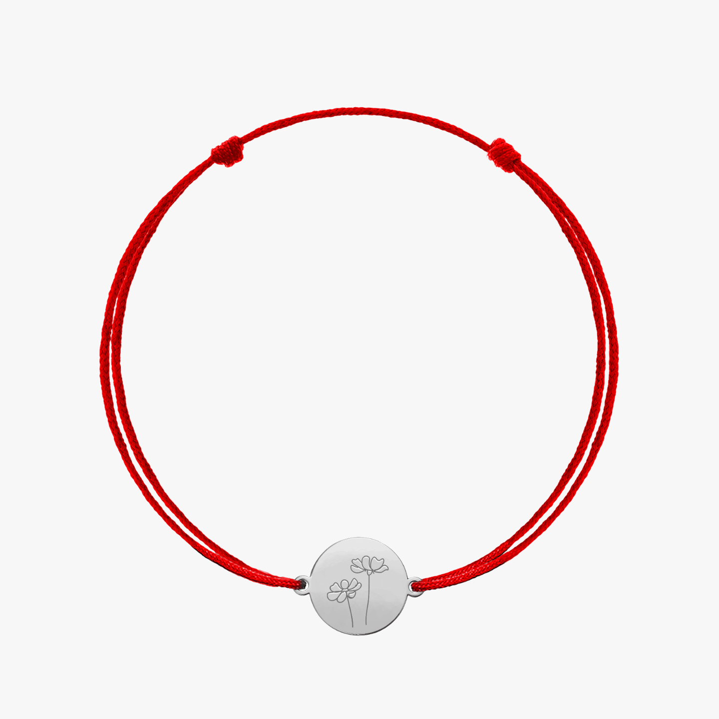 Bracelet cordon en or blanc Birth Flower - Octobre Cosmos - Indira
