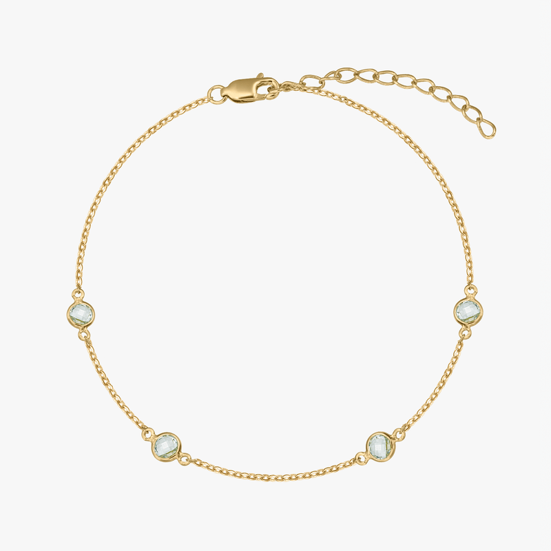Bracelet en argent Birthstone Golden Decembre - Topaze Bleue - Indira