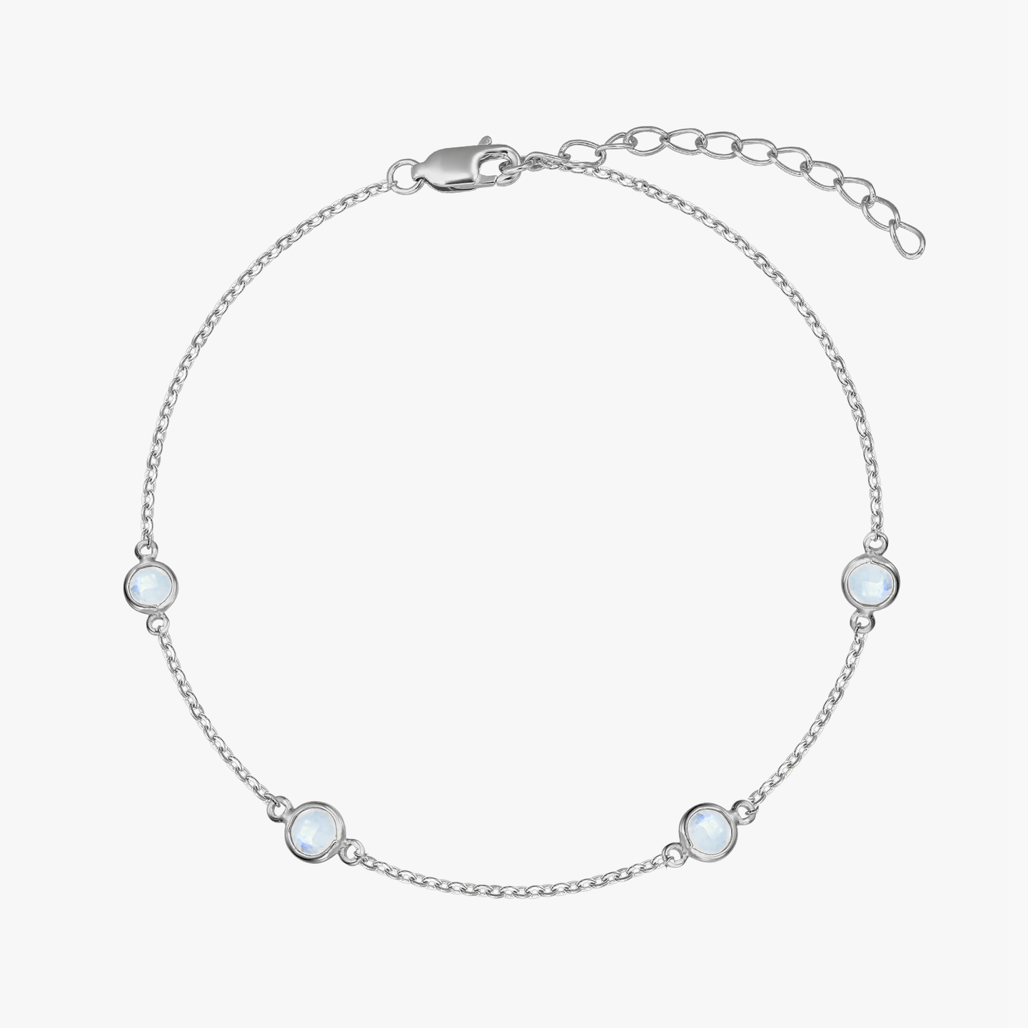 Bracelet en argent Birthstone Juin - Pierre de Lune - Indira