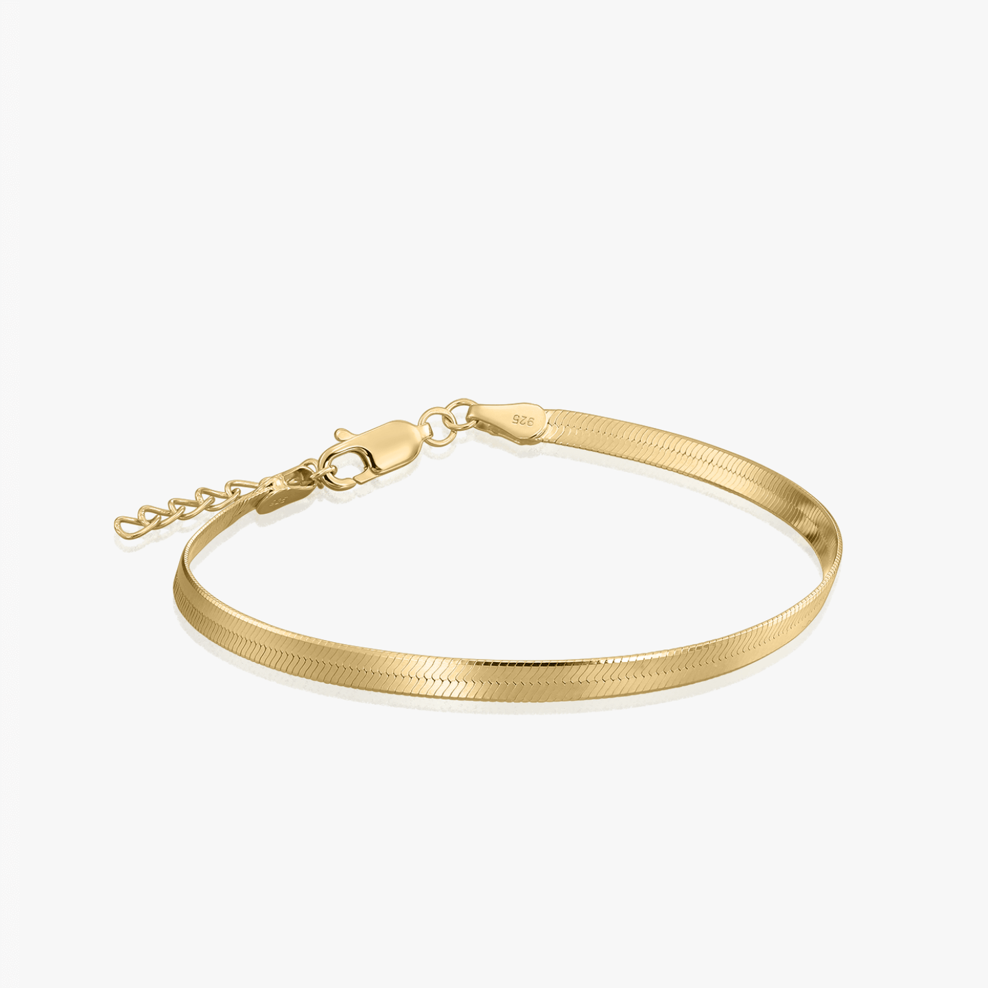 Bracelet de cheville en argent Golden Herringbone - Indira