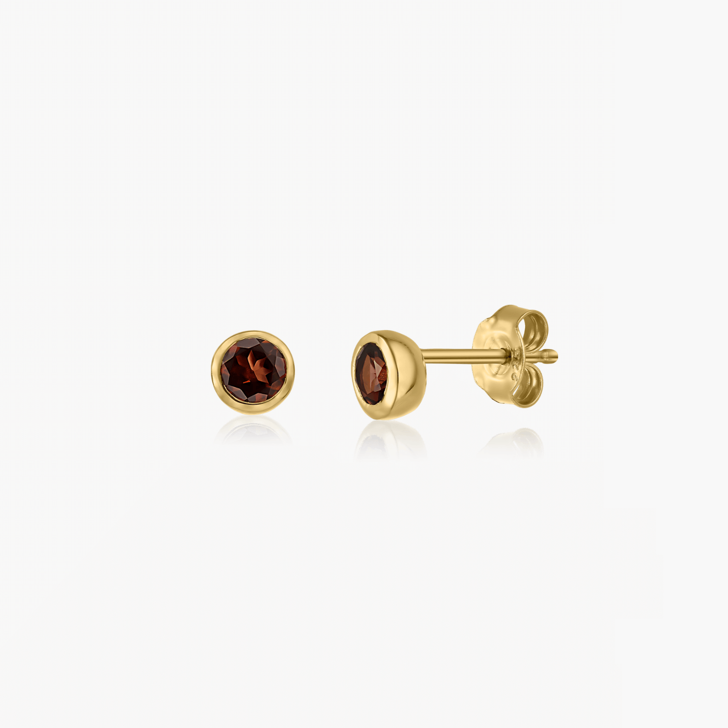 Boucles d'oreilles en argent Birthstone Golden January - Grenat - Indira