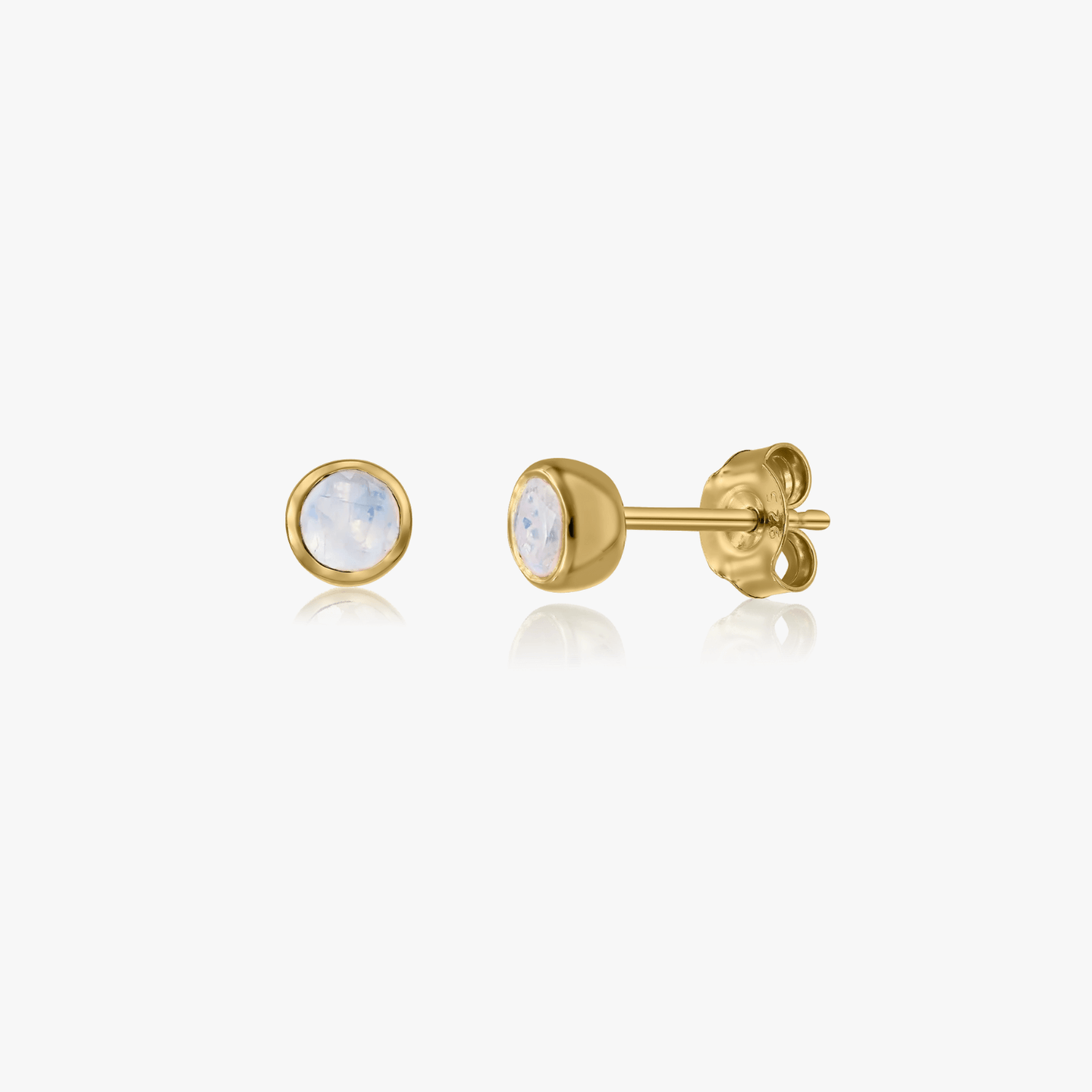 Boucles d'oreilles en argent Birthstone Golden June - Pierre de Lune - Indira