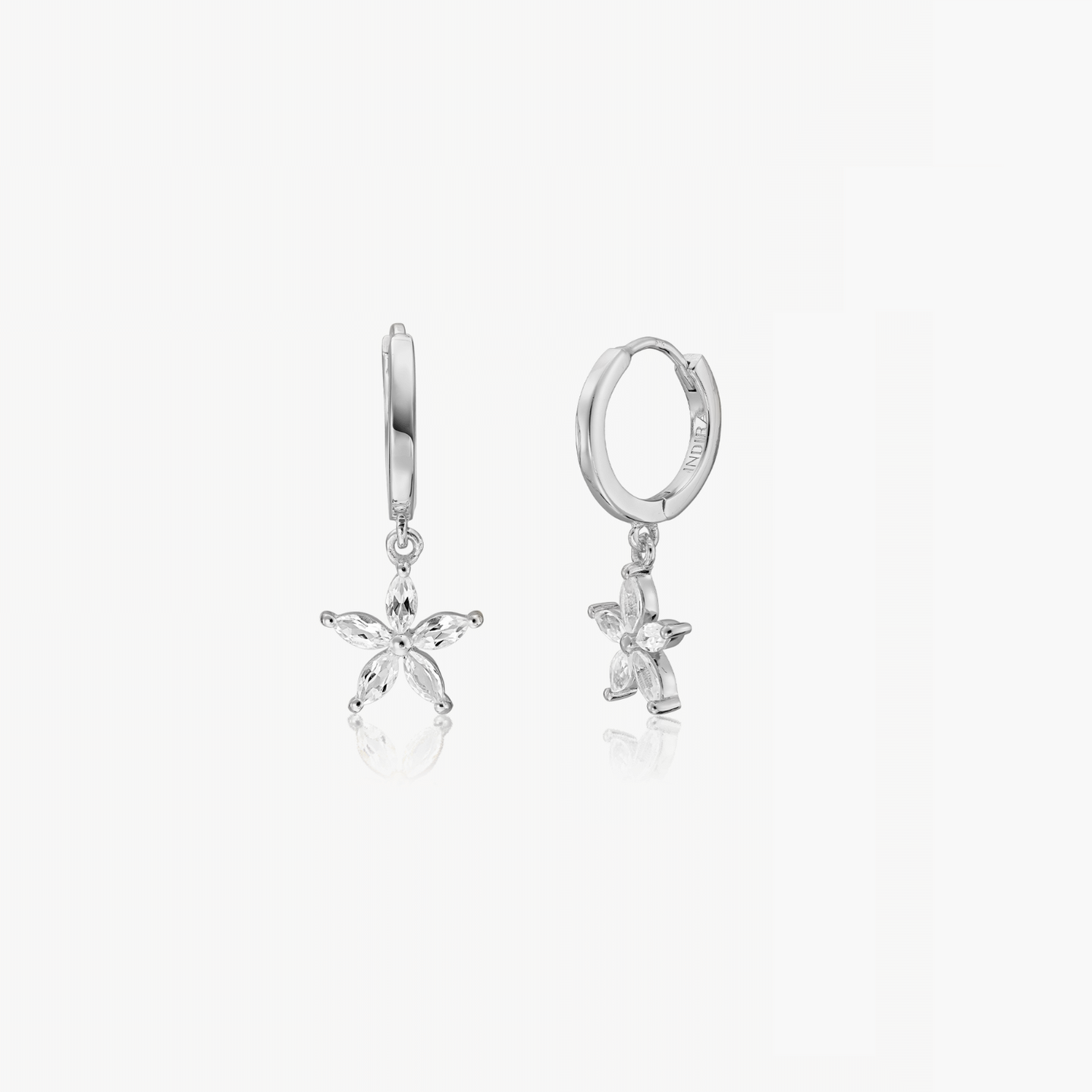 Boucles d'oreilles en argent Blossom - Topaze blanche - Indira