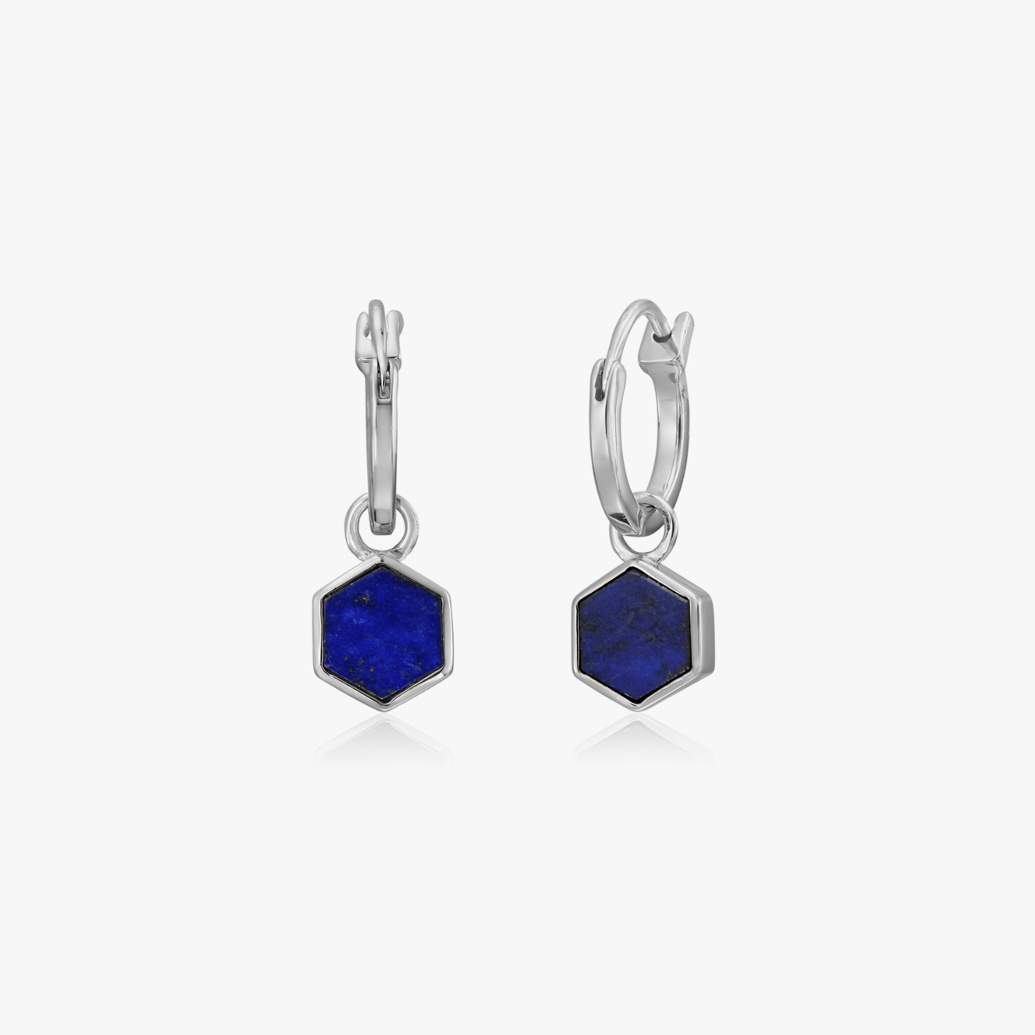 Boucles d'oreilles Charlotte en argent - Lapis Lazuli