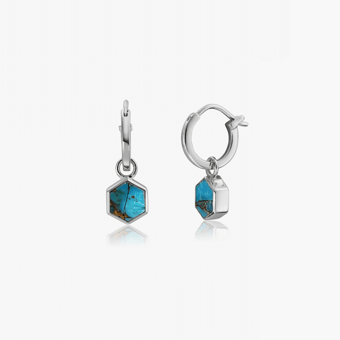 Boucles d'oreilles en argent Charlotte - Turquoise Blue Copper - Indira