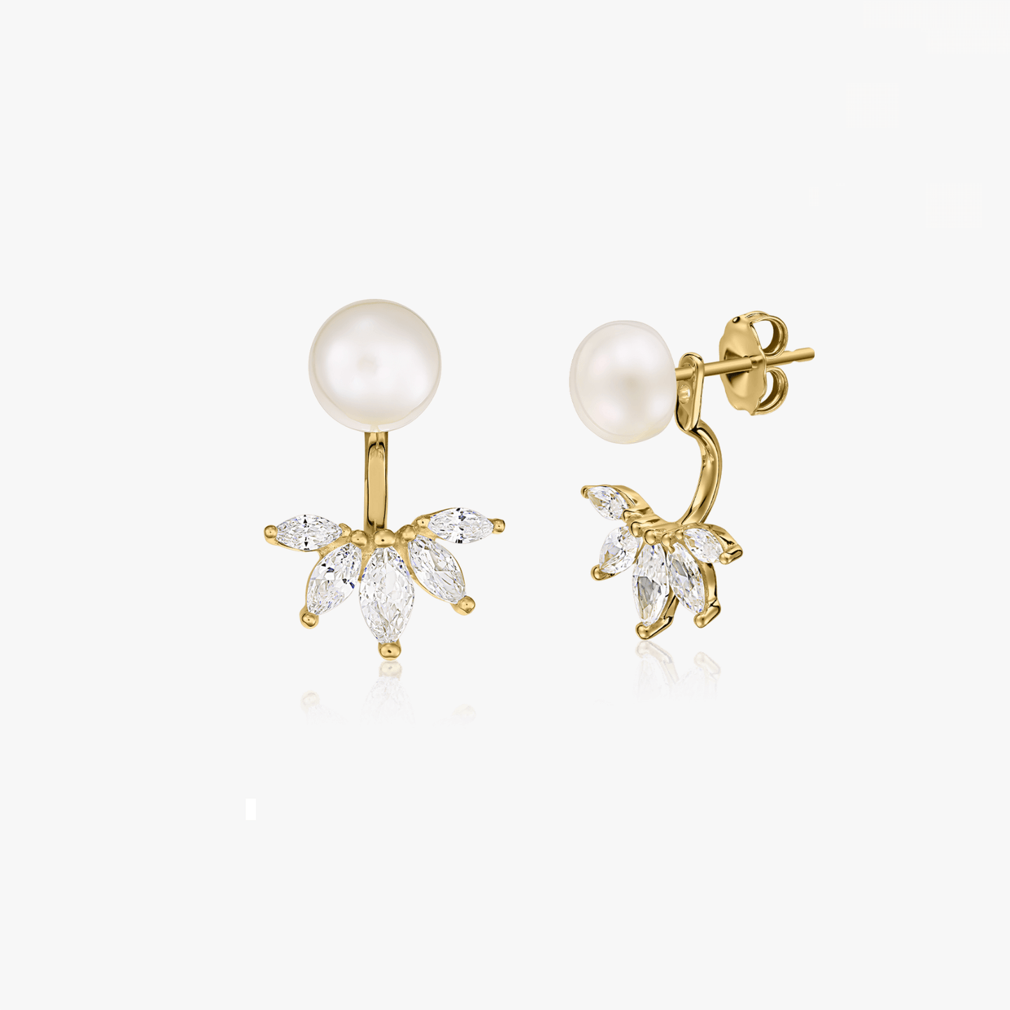 Boucles d'oreilles en argent Golden Day to Night - Perles Naturelles - Indira