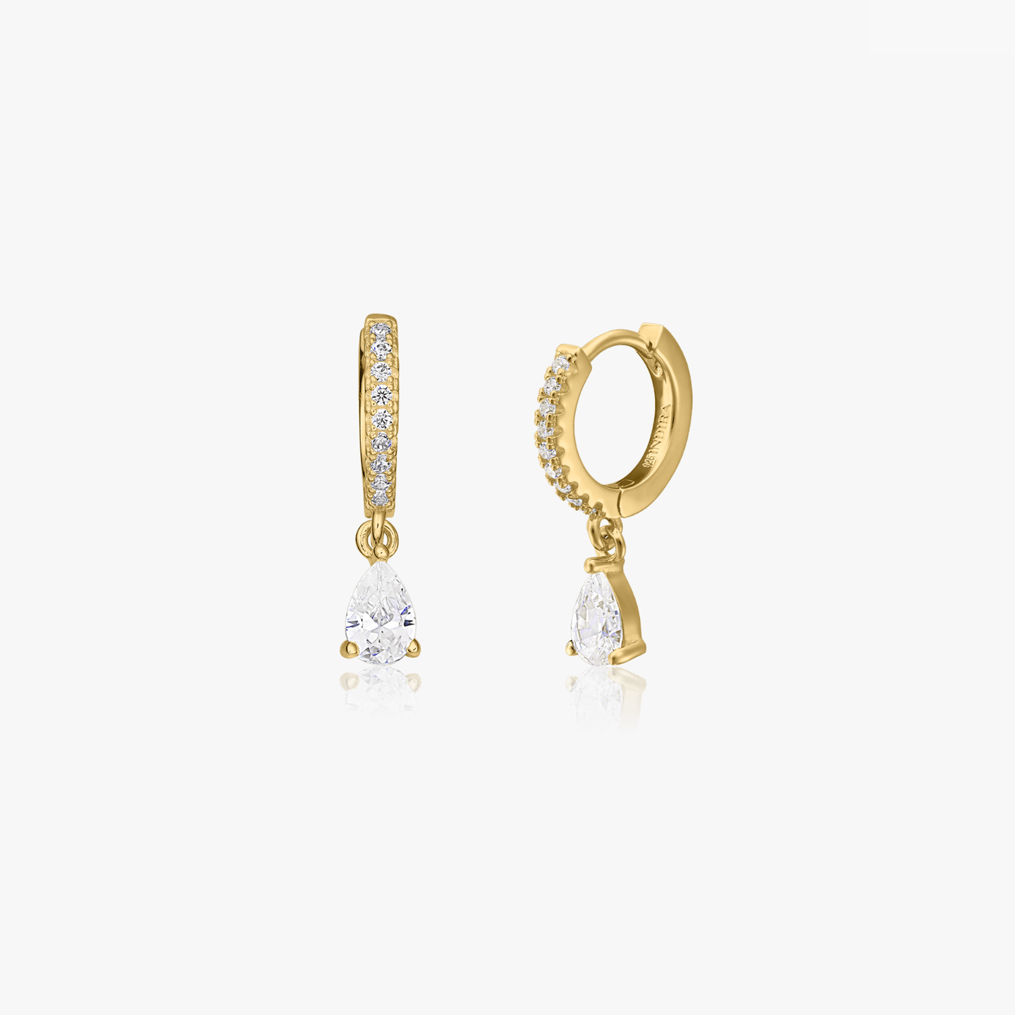 Boucles d'oreilles en argent Golden Devi - Zirconium - Indira