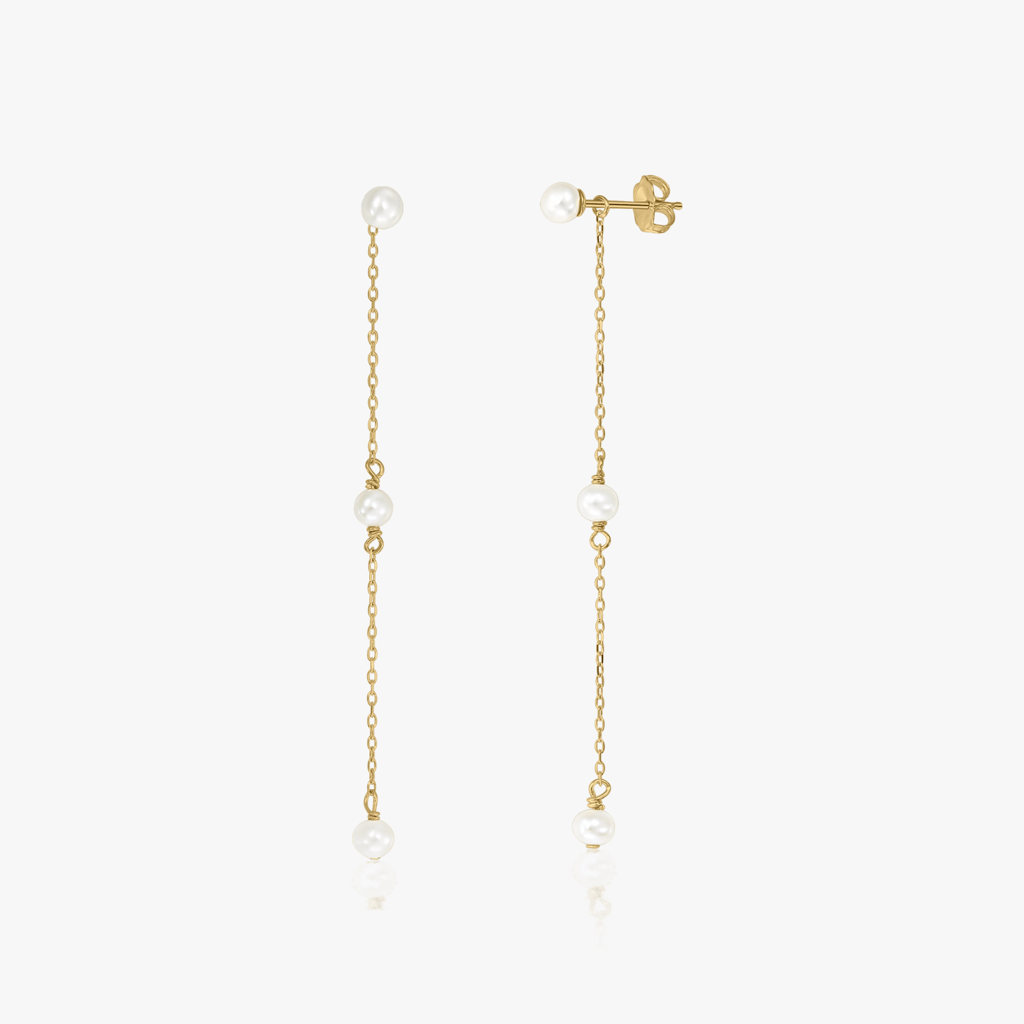 Boucles d'oreilles en argent Golden Leilani - Perles naturelles - Indira